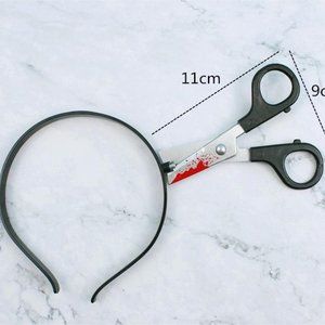 Halloween simulation penetrating headgear scissors